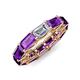 4 - Beverly 6.60 ctw (6x4 mm) Emerald Cut Lab Grown Diamond and Amethyst Eternity Band 