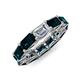 4 - Beverly 7.60 ctw (6x4 mm) Emerald Cut Lab Grown Diamond and London Blue Topaz Eternity Band 