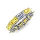 4 - Beverly 6.60 ctw (6x4 mm) Emerald Cut Lab Grown Diamond and Yellow Sapphire Eternity Band 