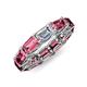 4 - Beverly 6.60 ctw (6x4 mm) Emerald Cut Lab Grown Diamond and Pink Tourmaline Eternity Band 