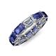 4 - Beverly 6.10 ctw (6x4 mm) Emerald Cut Lab Grown Diamond and Iolite Eternity Band 