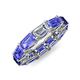 4 - Beverly 6.60 ctw (6x4 mm) GIA Certified Emerald Cut Natural Diamond and Tanzanite Eternity Band 