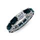 4 - Beverly 7.60 ctw (6x4 mm) GIA Certified Emerald Cut Natural Diamond and London Blue Topaz Eternity Band 