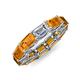 4 - Beverly 6.10 ctw (6x4 mm) GIA Certified Emerald Cut Natural Diamond and Citrine Eternity Band 