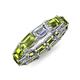4 - Beverly 7.60 ctw (6x4 mm) GIA Certified Emerald Cut Natural Diamond and Peridot Eternity Band 
