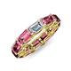 4 - Beverly 6.60 ctw (6x4 mm) GIA Certified Emerald Cut Natural Diamond and Pink Tourmaline Eternity Band 