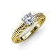 4 - Kelis Desire 1.03 ctw (6.5 mm) IGI Certified Round Lab Grown Diamond (VS1/F) and Round Natural Diamond Solitaire Engagement Ring 