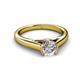 3 - Ellie Desire 1.03 ctw (6.5 mm) IGI Certified Round Lab Grown Diamond (VS1/F) and Round Natural Diamond Engagement Ring 