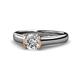 1 - Ellie Desire 1.03 ctw (6.5 mm) IGI Certified Round Lab Grown Diamond (VS1/F) and Round Natural Diamond Engagement Ring 