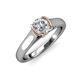 4 - Ellie Desire 1.03 ctw (6.5 mm) IGI Certified Round Lab Grown Diamond (VS1/F) and Round Natural Diamond Engagement Ring 