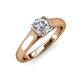 4 - Ellie Desire 1.03 ctw (6.5 mm) IGI Certified Round Lab Grown Diamond (VS1/F) and Round Natural Diamond Engagement Ring 