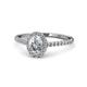 1 - Marnie Desire 1.22 ctw (7x5 mm) IGI Certified Oval Cut Lab Grown Diamond (VS1/F) and Natural Round Diamond Halo Engagement Ring 