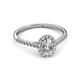 3 - Marnie Desire 1.22 ctw (7x5 mm) IGI Certified Oval Cut Lab Grown Diamond (VS1/F) and Natural Round Diamond Halo Engagement Ring 