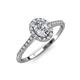 4 - Marnie Desire 1.22 ctw (7x5 mm) IGI Certified Oval Cut Lab Grown Diamond (VS1/F) and Natural Round Diamond Halo Engagement Ring 