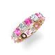 3 - Laida 4.10 ctw (4.00 mm) Pink Sapphire and Diamond Eternity Band 