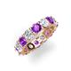 3 - Laida 3.60 ctw (4.00 mm) Amethyst and Diamond Eternity Band 