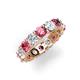 3 - Laida 3.60 ctw (4.00 mm) Pink Tourmaline and Diamond Eternity Band 