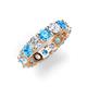 3 - Laida 3.76 ctw (4.00 mm) Blue Topaz and Diamond Eternity Band 