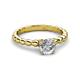 3 - Sariah Desire 1.06 ctw (6.50 mm) IGI Certified Round Lab Gown Diamond (VS1/F) and Round Natural Diamond Engagement Ring 