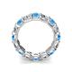 4 - Laida 3.76 ctw (4.00 mm) Blue Topaz and Diamond Eternity Band 