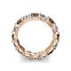 4 - Laida 3.90 ctw (4.00 mm) Smoky Quartz and Diamond Eternity Band 