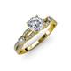4 - Senna Desire 1.45 ctw (6.5 mm) IGI Certified Round Lab Grown Diamond (VS1/F) and Round Natural Diamond Engagement Ring 