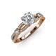 4 - Senna Desire 1.45 ctw (6.5 mm) IGI Certified Round Lab Grown Diamond (VS1/F) and Round Natural Diamond Engagement Ring 