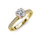 4 - Aziel Desire 1.16 ctw (6.5 mm) IGI Certified Round Lab Grown Diamond (VS1/F) and Round Natural Diamond Two Tone Engagement Ring 