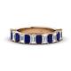 1 - Alaya 4.55 ctw (5x3 mm) Emerald Cut Blue Sapphire and Lab Grown Diamond 14 Stone Wedding Band 