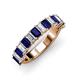 3 - Alaya 4.55 ctw (5x3 mm) Emerald Cut Blue Sapphire and Lab Grown Diamond 14 Stone Wedding Band 