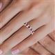 5 - Alaya 4.90 ctw (5x3 mm) Emerald Cut Pink Tourmaline and Lab Grown Diamond 14 Stone Wedding Band 