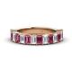 1 - Alaya 4.90 ctw (5x3 mm) Emerald Cut Pink Tourmaline and Lab Grown Diamond 14 Stone Wedding Band 