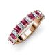 3 - Alaya 4.90 ctw (5x3 mm) Emerald Cut Pink Tourmaline and Lab Grown Diamond 14 Stone Wedding Band 