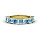1 - Alaya 5.04 ctw (5x3 mm) Emerald Cut Blue Topaz and Lab Grown Diamond 14 Stone Wedding Band 