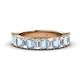 1 - Alaya 4.20 ctw (5x3 mm) Emerald Cut Aquamarine and Lab Grown Diamond 14 Stone Wedding Band 