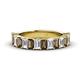 1 - Alaya 4.90 ctw (5x3 mm) Emerald Cut Smoky Quartz and Lab Grown Diamond 14 Stone Wedding Band 