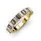 3 - Alaya 4.90 ctw (5x3 mm) Emerald Cut Smoky Quartz and Lab Grown Diamond 14 Stone Wedding Band 