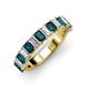 3 - Alaya 5.04 ctw (5x3 mm) Emerald Cut London Blue Topaz and Lab Grown Diamond 14 Stone Wedding Band 