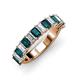 3 - Alaya 5.04 ctw (5x3 mm) Emerald Cut London Blue Topaz and Lab Grown Diamond 14 Stone Wedding Band 