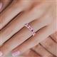 5 - Alaya 4.55 ctw (5x3 mm) Emerald Cut Pink Sapphire and Lab Grown Diamond 14 Stone Wedding Band 