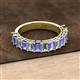 2 - Alaya 4.34 ctw (5x3 mm) Emerald Cut Tanzanite and Lab Grown Diamond 14 Stone Wedding Band 