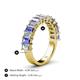 4 - Alaya 4.34 ctw (5x3 mm) Emerald Cut Tanzanite and Lab Grown Diamond 14 Stone Wedding Band 