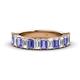 1 - Alaya 4.34 ctw (5x3 mm) Emerald Cut Tanzanite and Lab Grown Diamond 14 Stone Wedding Band 