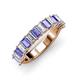 3 - Alaya 4.34 ctw (5x3 mm) Emerald Cut Tanzanite and Lab Grown Diamond 14 Stone Wedding Band 