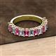 2 - Alaya 4.90 ctw (5x3 mm) Emerald Cut Pink Tourmaline and Lab Grown Diamond 14 Stone Wedding Band 