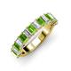 3 - Alaya 4.90 ctw (5x3 mm) Emerald Cut Peridot and Lab Grown Diamond 14 Stone Wedding Band 