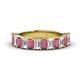 1 - Alaya 5.25 ctw (5x3 mm) Emerald Cut Rhodolite Garnet and Lab Grown Diamond 14 Stone Wedding Band 