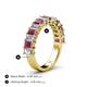 4 - Alaya 5.25 ctw (5x3 mm) Emerald Cut Rhodolite Garnet and Lab Grown Diamond 14 Stone Wedding Band 