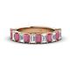 1 - Alaya 5.25 ctw (5x3 mm) Emerald Cut Rhodolite Garnet and Lab Grown Diamond 14 Stone Wedding Band 