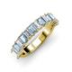 3 - Alaya 4.20 ctw (5x3 mm) Emerald Cut Aquamarine and Lab Grown Diamond 14 Stone Wedding Band 